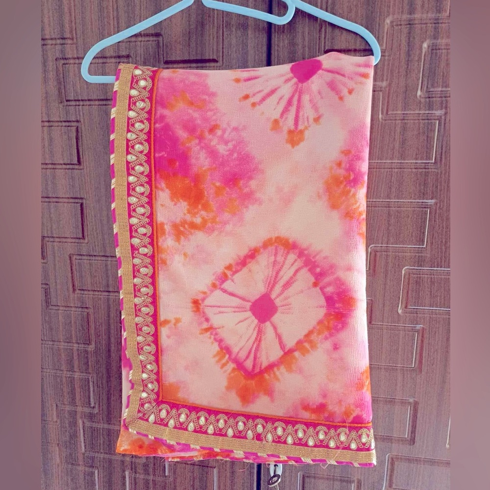 Brand new bhandhani hand gottapatti saree
